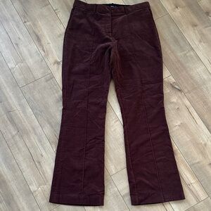 Mango Suede Burgundy Flare Pants Sz 6